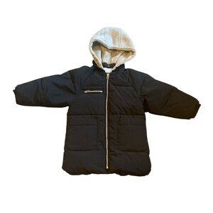 Girl’s Black Zara Hooded Puffer Jacket
